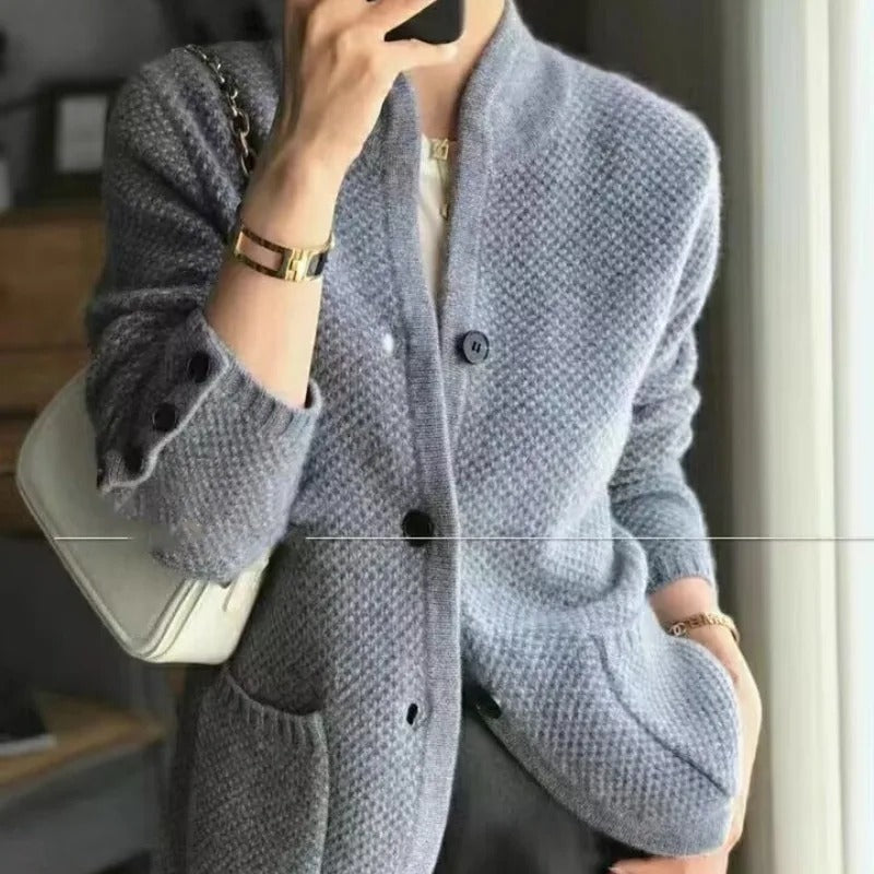 Stylische Strickjacke Mit Knöpfen Für Damen | Winter