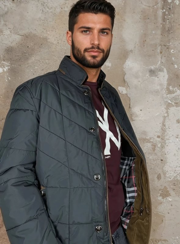 Steppjacke Mit Fellkragen Für Herren | Herbst