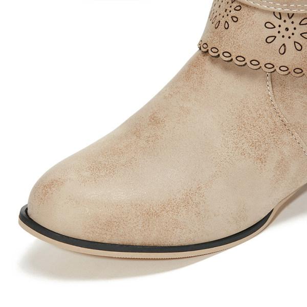 Damen Cowboystiefel Mit Blockabsatz | Dekorative Schnalle