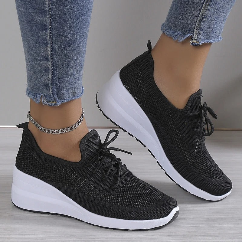 Damen Plateau Sneaker | Schnürschuhe Keilsohle Alltag-Orthomode.de
