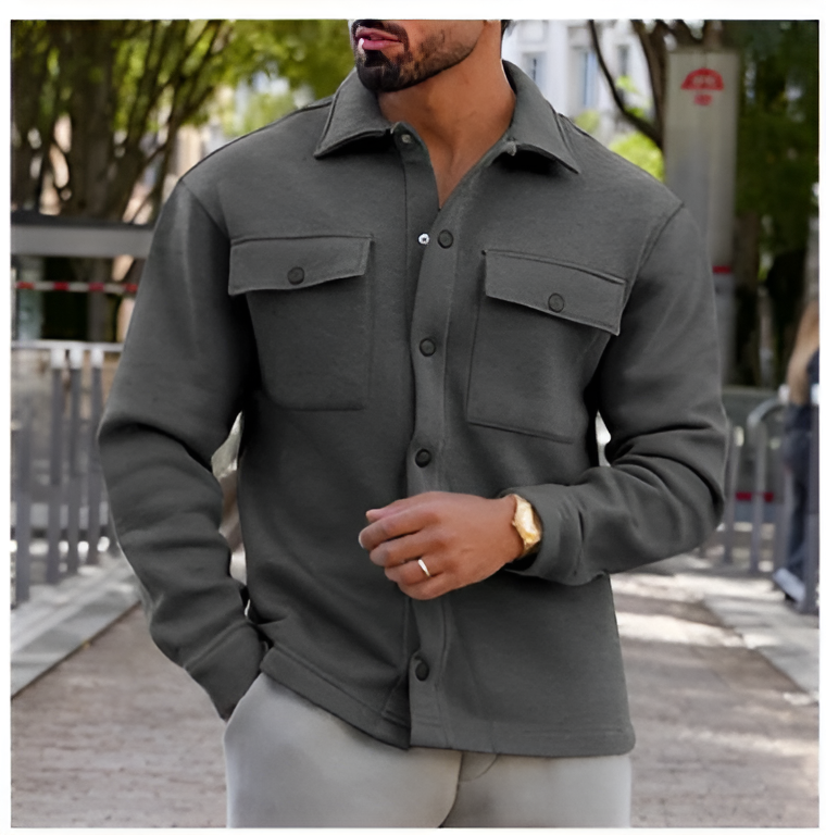 Dino - Lässiger Herren Strickpullover mit Knopfleiste