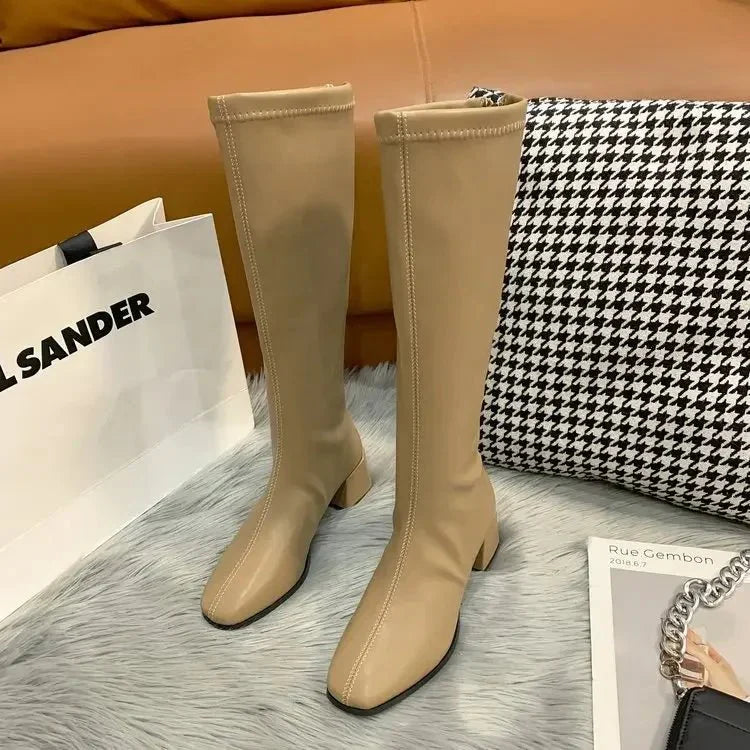 Hohe Stiefel Für Damen | Quadratischer Absatz