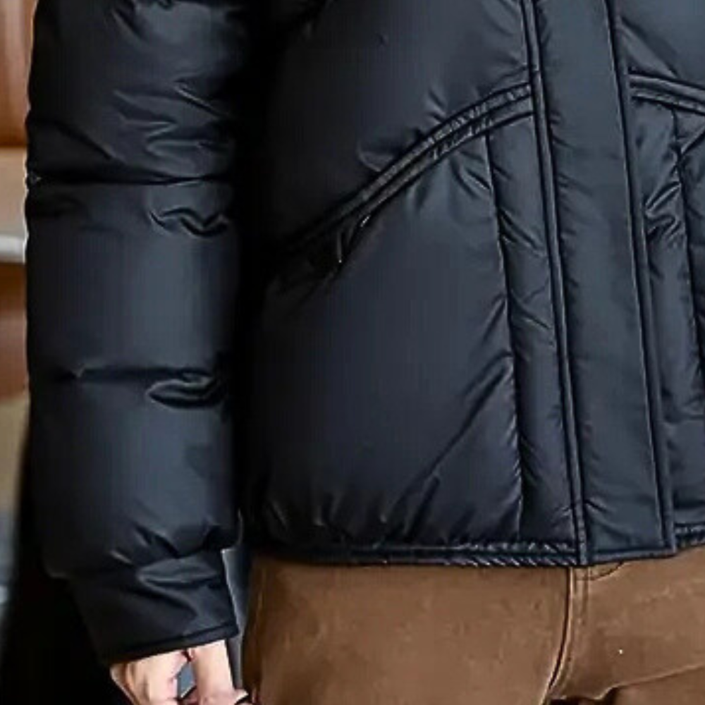 Trendige Damen Pufferjacke Mit Hohem Kragen | Reißverschluss