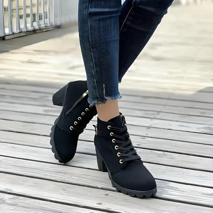 Trendige Damen Stiefeletten | Reißverschluss