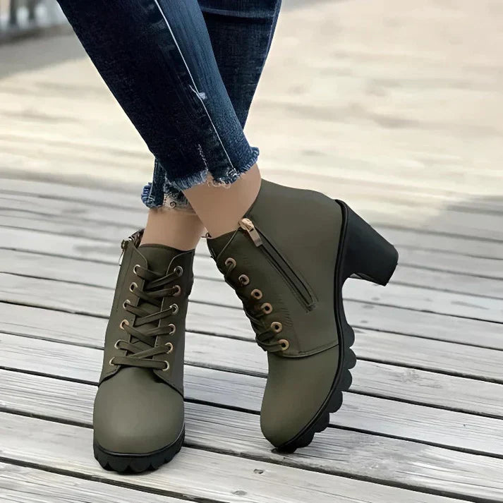 Trendige Damen Stiefeletten | Reißverschluss