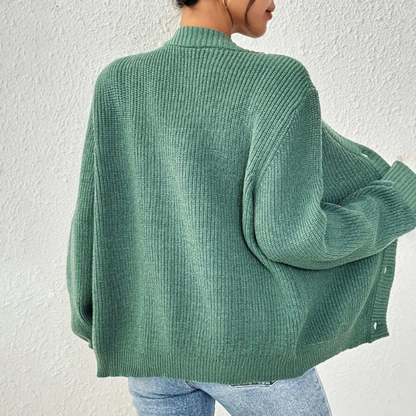 Winterliche Strickjacke Mit Knöpfen Für Damen | Langarm