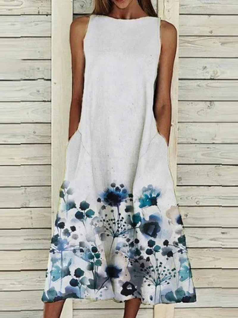 Florence | Sommerkleid Mit Blumenmuster Für Damen | Midi