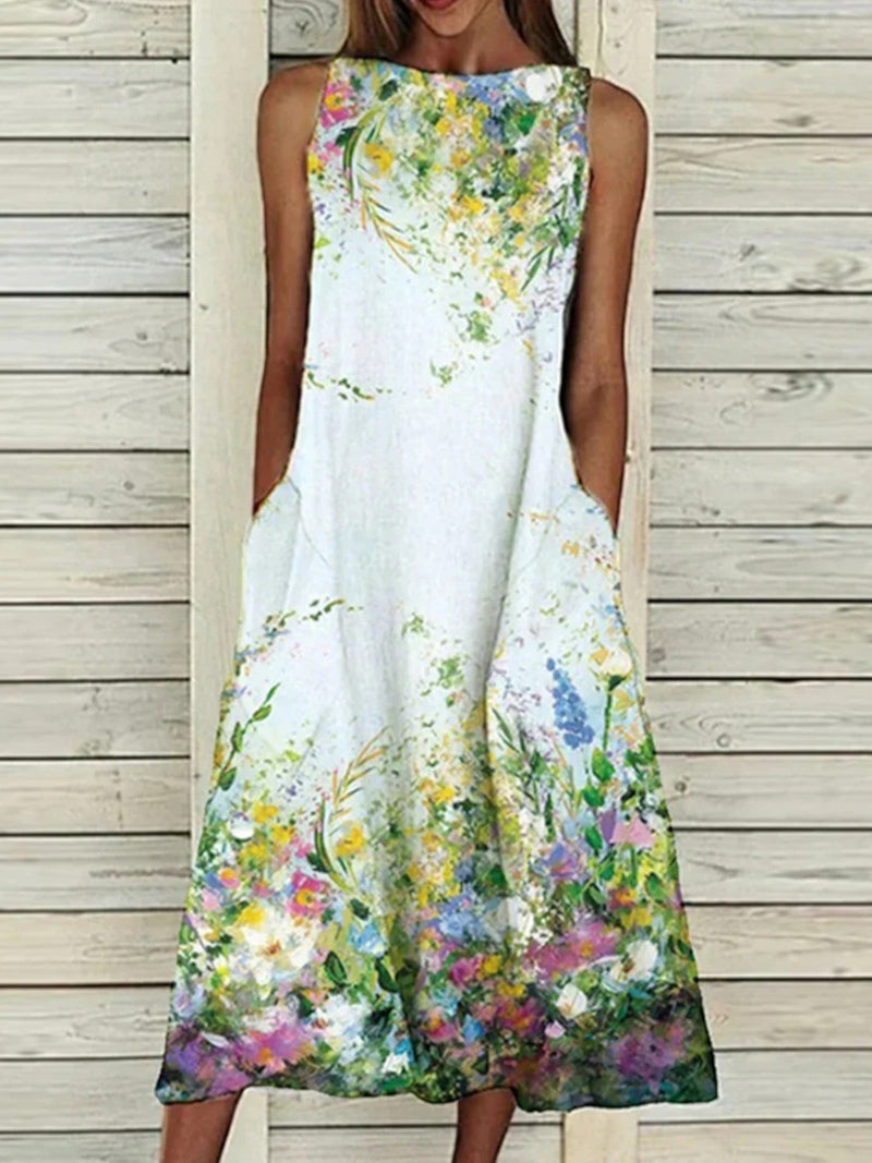 Florence | Sommerkleid Mit Blumenmuster Für Damen | Midi