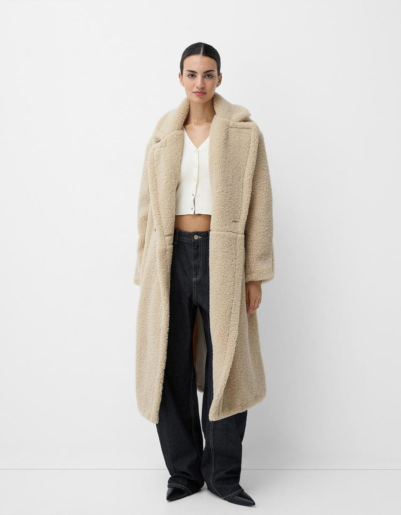 Klassischer Langer Teddymantel Für Frauen | Warm