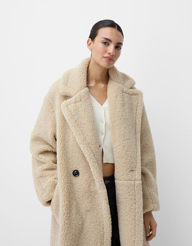 Klassischer Langer Teddymantel Für Frauen | Warm