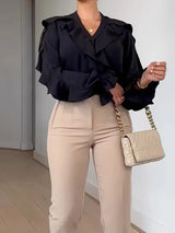 Aya - Weit geschnittene Longbluse Damen