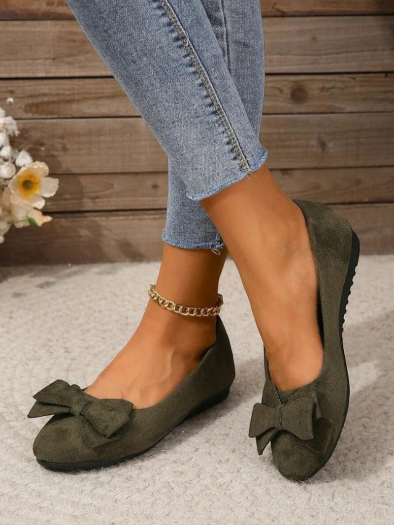 Elegante Flache Schuhe Mit Schleife Für Frauen