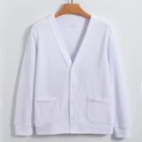 Herren Winter-Cardigan Mit Knopfleiste Und V-Ausschnitt | Mit Tasche