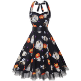 Langärmliges Halloween-Kostümkleid | Midi