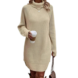 Oversize-Strickkleid Für Damen | Hoher Hals