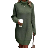 Oversize-Strickkleid Für Damen | Hoher Hals
