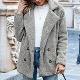 Stylischer Teddymantel Mit Knopfleiste Für Frauen | Warm