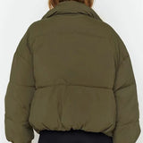 Damen Kurze Pufferjacke Mit Reißverschluss | Reißverschluss