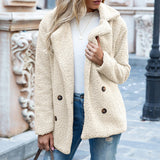 Stylischer Teddymantel Mit Knopfleiste Für Frauen | Warm
