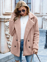 Stylischer Teddymantel Mit Knopfleiste Für Frauen | Warm