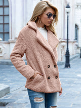 Stylischer Teddymantel Mit Knopfleiste Für Frauen | Warm