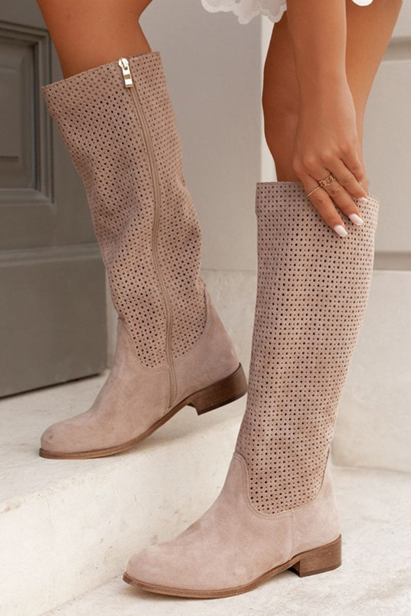 Lässige Damenstiefel Mit Hohem Schaft | Mit Reißverschluss
