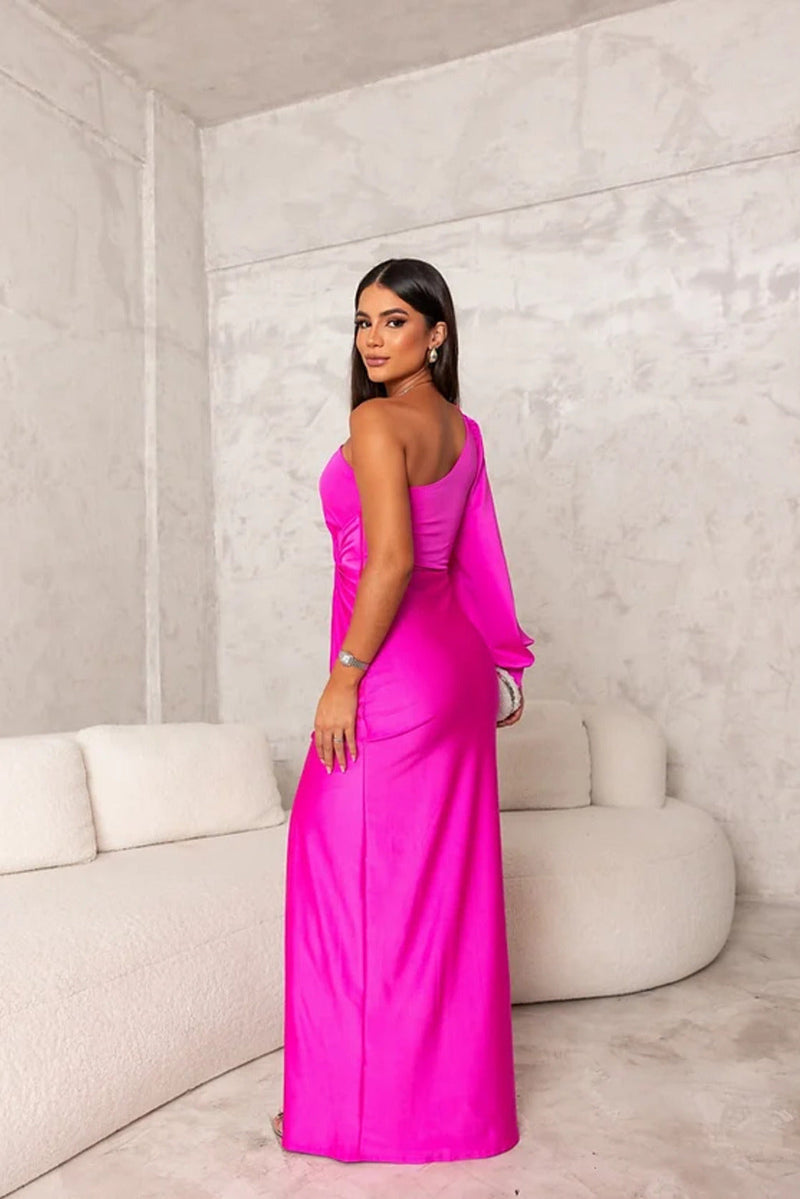 Damen Abendkleid Mit Einem Schulterträger | Seitenschlitz