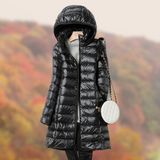 Mittellanger Puffermantel Mit Kapuze Für Frauen | Warm