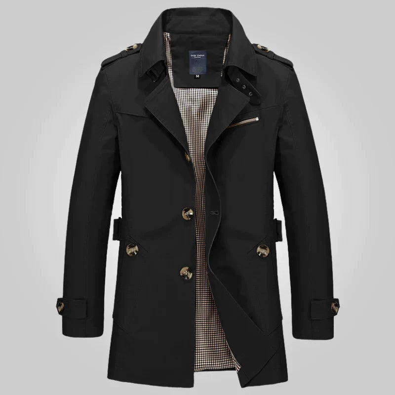 Lässiger Trenchcoat Mit Stehkragen Für Damen | Knopfdetails
