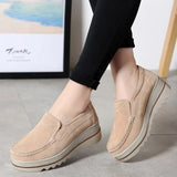 Lynn – Damen Plateau Loafer aus Wildleder