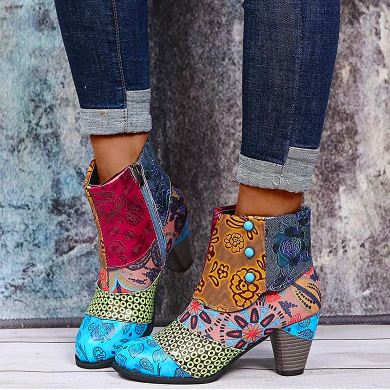 Lässige High-heel Stiefeletten Für Damen | Mit Reißverschluss