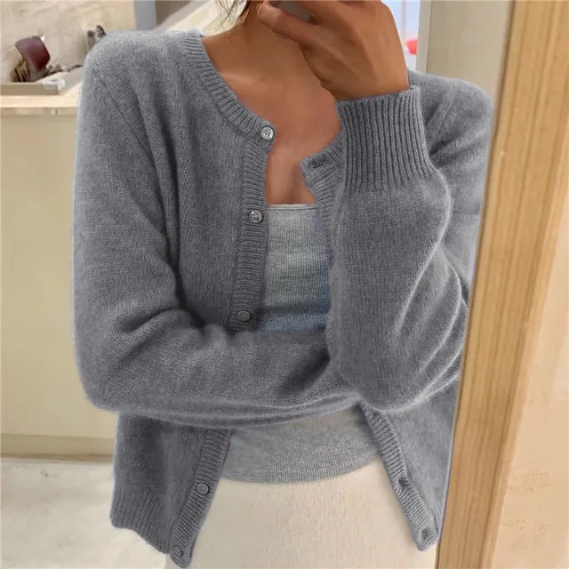 Damen Kaschmir Strickjacke Mit Knöpfen | Winter