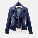 Denim Motorradjacke Für Damen | Reverskragen