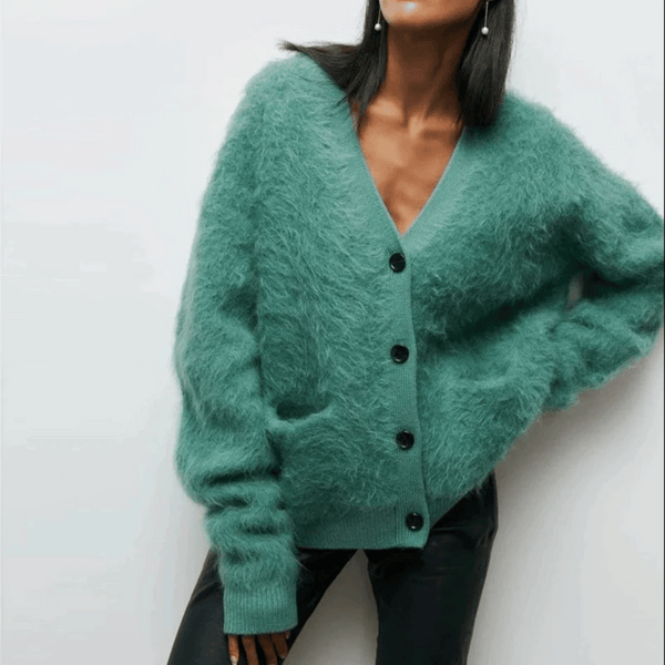 Lässiger Damen Cardigan Mit Knöpfen Und V-Ausschnitt | Winter