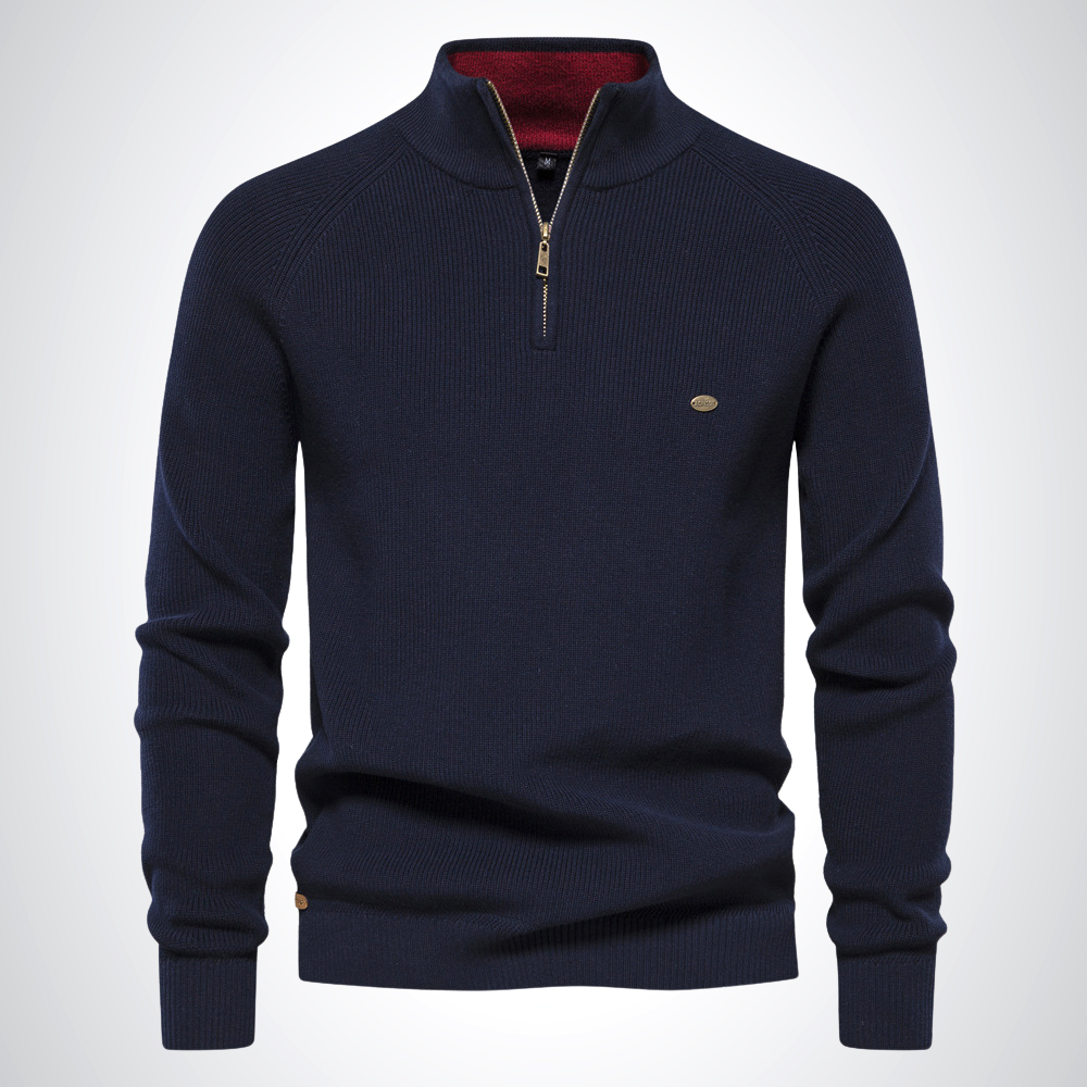Herren Halbzip Pullover | Struktur Stil