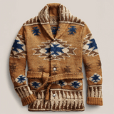 Herren Winter Strickjacke Mit Offener Vorderseite Und Gürtel | Lange Ärmel