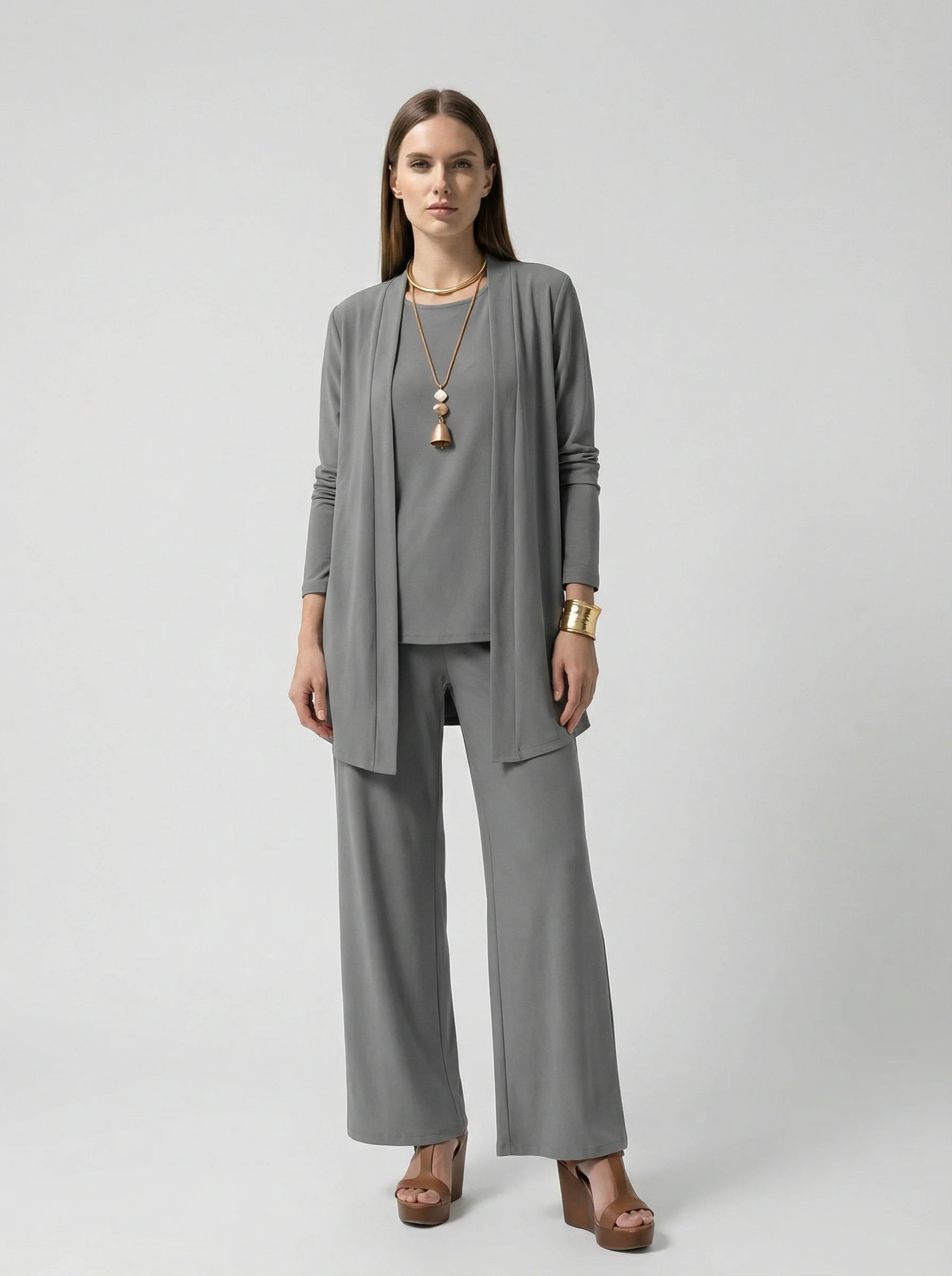 Hosenanzug Damen | Dreiteiliger Set Mit Fließender Linienführung