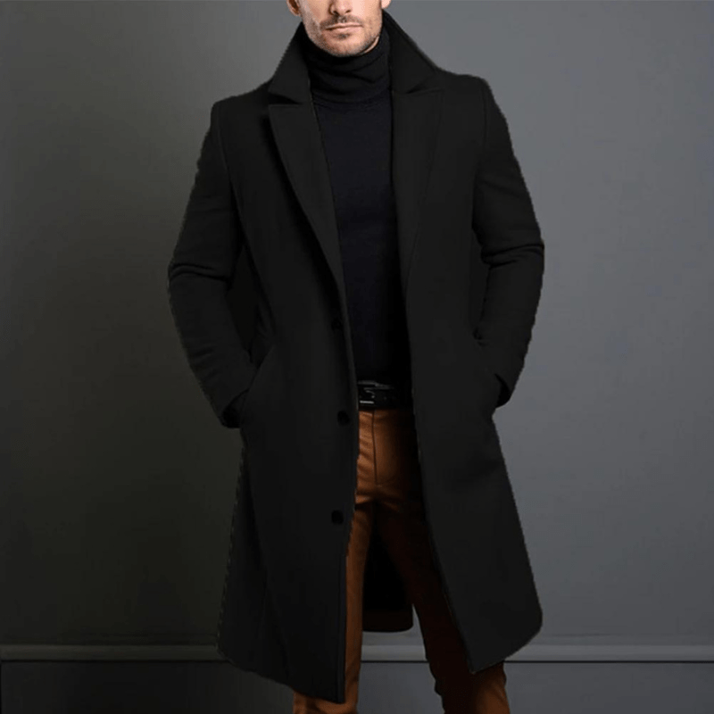 Stylischer Winter Trenchcoat Für Herren | Lang