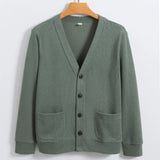 Herren Winter-Cardigan Mit Knopfleiste Und V-Ausschnitt | Mit Tasche