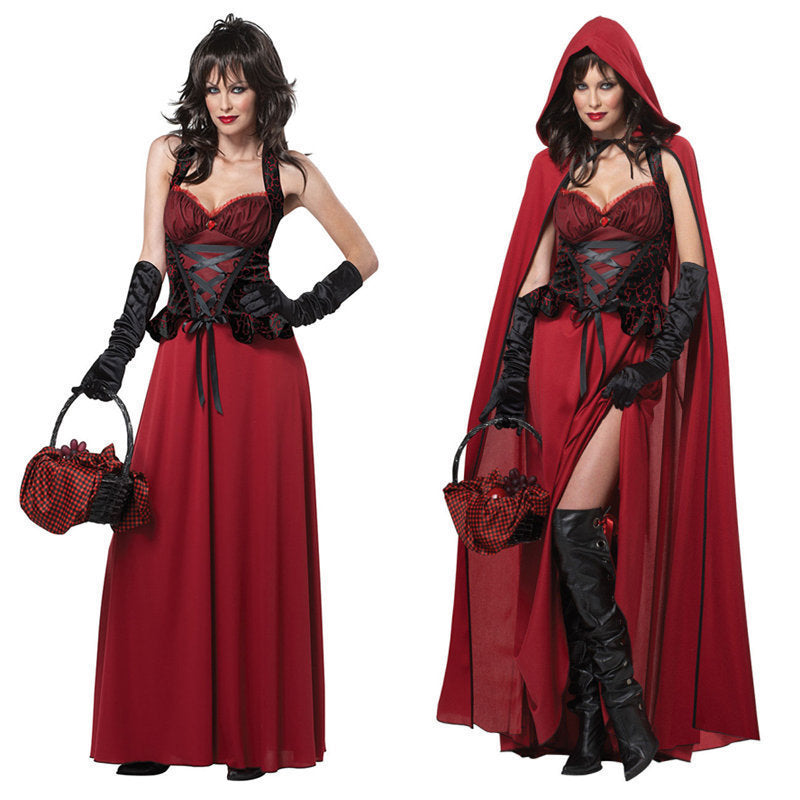 Rotes Halloweenkostüm Mit Umhang | Maxi
