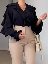 Aya - Weit geschnittene Longbluse Damen