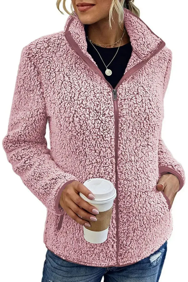 Lara - Teddy Fleece Damen Strickjacke