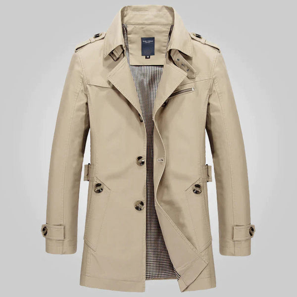 Lässiger Trenchcoat Mit Stehkragen Für Damen | Knopfdetails