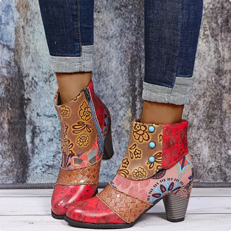 Lässige High-heel Stiefeletten Für Damen | Mit Reißverschluss