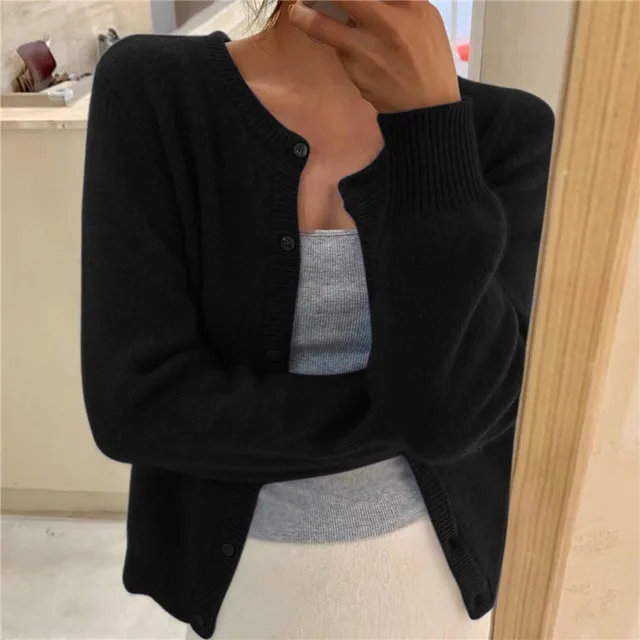 Damen Kaschmir Strickjacke Mit Knöpfen | Winter