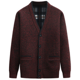 Lässiger Herren-Cardigan Mit V-Ausschnitt Und Knöpfen | Lange Ärmel