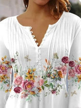 Blumenbluse Mit V-ausschnitt Für Frauen | Elegant