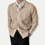 Lässiger Herren-Cardigan Mit Kragen Und Knöpfen | Winter