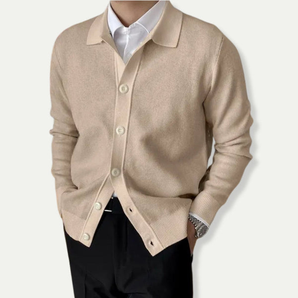 Lässiger Herren-Cardigan Mit Kragen Und Knöpfen | Winter