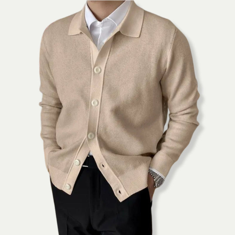 Lässiger Herren-Cardigan Mit Kragen Und Knöpfen | Winter